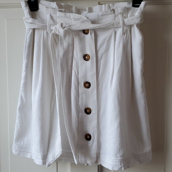 HOLLISTER HIGH WAIST WHITE COTTON BUTTON SKIRT XS - Picture 4 of 8